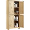 HOMCOM Mobile Cucina a 4 Ante con Mensole Regolabili e Base Rialzata in Legno 80x40x182cm|Aosom