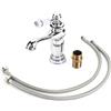 Jeffergarden Rubinetto Miscelatore Monocomando Vintage per Lavabo Bagno con Design Floreale Cromato Acqua Calda Fredda