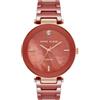 Anne Klein Orologio da Donna con cinturino in ceramica con quadrante con diamanti originali, Rosso/Oro Rosa