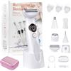 Ntrjtrss Rasoio Elettrico Donna, 5 in 1 Impermeabile Rasoio Parti Intime Kit Rasoio Elettrico Corpo, USB Rasoio Intimo a Secco e Bagnato Epilatore Elettrico Donna Indolore Femme