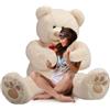 HollyHOME Orsacchiotto Gigante di 150 cm, Peluche Grande e Morbido, Orso in Peluche Beige