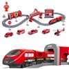 Generic BASAMOU Trenino Elettrico per Bambini 3 4 5 6 7 8 Anni Treno Giocattolo Pista Macchinine, Bambini Giochi Pista da Corsa, Giocattolo educativo Bambino Regalo Compleanno, Natale (Camion dei Pompieri)