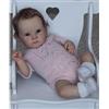 LKBOBIR Bambola Reborns Femmina Morbido Silicone Vinile 50 Cm Reborn Bambola Fatto A Mano 20 Pollici Bambola Realistica, Bambina Con Abito Di Maglia Rosa, Bambole Reborn Regalo Di Natale