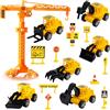 LAPONO macchinine giocattolo per bambini mini 16 Pezzi Decorazione della torta scavatore giocattolo gru torre trattore camion ruspe betoniera camion spazzatura escavatore di 2-3 anni