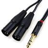 NANYI Cavi audio splitter per microfono da 6,35 mm a 2XLR, cavo stereo per microfono da interconnessione maschio stereo da XLS maschio a doppio XLR Cavo adattatore per splitter a Y, 3 metri