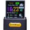 Generic GeekMagic - Mini ologramma 3D a forma di cubo, cornice portafoto elettronica, display flessibile con album fotografico personalizzato, orologio digitale intelligente con stazione meteorologica,