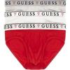 GUESS Mutande Brian Hero Brief 3PACK Uomo Uso Quotidiano, Rosso/Bianco, Brief, Regolare, XL, 3 Unità