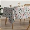 GAMUSI Tovaglia natalizia antimacchia cotone tavolo da pranzo decorazione natalizia rettangolare tocco tessuto 160 x 200 cm