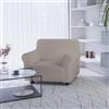 Italian Bed Linen Copridivano Leslie 1 Posto con braccioli - Fodera Sagomata Estensibile 80-100 cm in Poliestere + Elastan, Salvadivano Elasticizzato - Tortora
