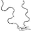 Diesel Collana da uomo in acciaio inossidabile con chiusura a T-bar, Argento chiaro