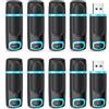 Vansuny 10 Pezzi Chiavetta USB 2.0 64GB, Penna USB 64 GB con Indicatore LED, Pen Drive 64 Giga con Cappuccio Protettivo, Memoria USB 2.0 per PC/Laptop/Notebook (Ciano)