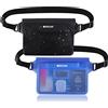 WONSAR 2 Pezzi borsa impermeabile mare accessori, Custodia Impermeabile, marsupio impermeabile con Cinturino Regolabile per Spiaggia Nuoto, Canottaggio, Pesca, Escursioni, Vela