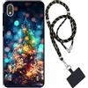 WUACYEAMING Natale Cover Compatibile con ZTE Blade A530,antiurto in silicone TPU morbido antiscivolo custodia protettiva -Albero di Natale B+1* Cordino Cellulare Universale