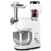 Klarstein Lucia Bianca - Robot da Cucina, Impastatrice, Planetaria con Tritacarne, 2000 W, 5 L, Mixer con Sistema Planetario, Ganci per Pasta, Shaker da 1,5 L, Velocità Regolabile, Bianco Fumo