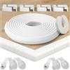 HAPPY CHLEA® Paraspigoli per Bambini in Gomma con Tecnologia Schiuma Attiva, Kit da 6,4 M Totali di Protezione tra Paracolpi, 8 Paraspigoli Angolari e 4 Blocca Cassetti + 1 Fermaporta (Bianco)
