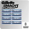 Gillette Mach3 Turbo Lama di ricambio per rasoio da uomo, progettata con acciaio di taglio preciso per durare 15 rasature per lama 8