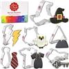 Ann Clark Cookie Cutters Formine per Biscotti Stampi a forma di Stregoneria e Magia 7 Pezzi, Prodotto negli Stati Uniti da Ann Clark, vestaglia, cravatta, gufo, fulmine, cappello da strega e molto altro ancora
