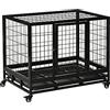 PawHut Gabbia Box per Cani Cuccioli da Interno Esterno con Rotelle 92×62×75cm