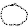Spadarella Gioielli VLNET ® | Bracciale Spadarella Unisex | Argento 925 + Cotone Nautico Nero | Pepite Diametro 5 mm | lunghezza 17 cm | Fatto a Mano in Italia