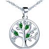 CPSLOVE Collana dell'albero della vita in argento sterling 925, Zircone colorato intarsiato, Ciondolo da donna, Regalo di compleanno di Natale