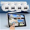 OBA SriHome Kit Videosorveglianza WiFi, 4 Telecamere 5MP, Monitor 10,1 pollici, Visione Notturna, Rilevamento Movimento, Visualizzazione Remota