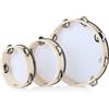 MIVIDE 3 Pezzi Tambourin, Tambourine In Legno, Tamburello Strumento Musicale per Accompagnamento di Canto (6pollici, 7pollici und 10pollici)