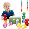 Purphy Giochi Bambini 2 Anni, Giochi Montessori Dinosauri per Bambini cubi Impilabili Bambini di Abbinate Colore e Forma Riconoscimento Giocattoli Bambino Educativi Regalo di Apprendimento