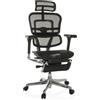 HJH Office Sedia direzionale con poggiapiedi ERGOHUMAN PLUS LEGPRO GEN2 Design originale, utilizzo 24 ore su 24, sedia da ufficio ergonomica completamente attrezzata, rete nera