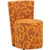 Totò Piccinni Poltroncina TACCO imbottita Artigianale Design Alta QUALITA' Made in Italy (Tessuto Arancione Floreale)