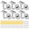 AKOLAFE 6 Staffe per Corrimano Antiche Inossidabile 60 x 60 mm Supporto Corrimano per Scale Interne Staffe in Acciaio Resistente per Corrimano per Scale Legno Argento
