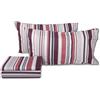 zer0bed Set Lenzuola Matrimoniali In Cotone Fantasia Righe, Made In Italy, Lenzuolo Sopra + Lenzuolo con Angoli + Coppia Federa, 100% Cotone, Rubino