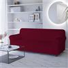 Italian Bed Linen Copridivano Leslie 3 Posti con braccioli - Fodera Sagomata Estensibile 190-215 cm in Poliestere + Elastan, Salvadivano Elasticizzato - Bordeaux