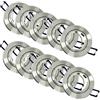 Energmix - Cornice rotonda per faretto a LED, con morsetto e anello rotondo svitabile, alluminio satinato Pack of 10 chrome
