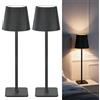 LuminexDesigns Lampada da tavolo senza fili 2 pezzi Nero VELA TL02