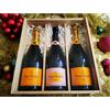 Wine And More Champagne gift box Veuve Clicquot /2 Brut Blanc - 1 brut Rosé/Transparent glass
