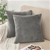 AMFUN Copricuscini in Velluto, 2 Pezzi Federe Cuscini in Velluto 45x45cm, Grigio Velluto Copricuscini con la Cerniera Invisibile, Decorativi Federa per Cucina Sedia Soggiorno Camera da Letto