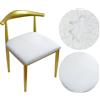 HuaLiSiJi Coprisedia Rotondo Elasticizzati Coprisgabello Velluto Copriseduta Sgabello 36-50cm Coprisgabello Elastico,Tessuto di Lusso, Elastico Antirughe Lavabile e Antipolvere (1, Bianco)