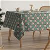 GAMUSI Tovaglia natalizia antimacchia papa Noel cotone tavolo da pranzo decorazione natalizia rettangolare tocco tessuto 160 x 350 cm