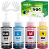 FANSHENG 664 Inchiostro Compatibile con Epson T664 Flaconi di Inchiostro per ET-2500 ET-2550 ET-2600 ET-2650 ET- 3600 ET-4500 ET-4550 ET-14000 ET-15000 ET-16500 L100 L110 L200 L210 L350 L355 (4 Pack BK/C/M/Y)