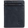 QUEAMBLER Portafogli Uomo, BULLCAPTAIN Portafogli Vintage in Vera Pelle con Blocca RFID, Porta Monete Confezione Regalo - Nero