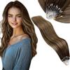 Vivien Extension Microring Capelli Veri Marrone Ombre Biondo Caramello Pre Bonded Extension Capelli Umani Micro Ring Marrone Balayage Liscio 35cm 50g 50s #4/27/4
