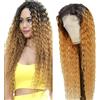 Lakaisa Curly Wig Human Hair Wig Parrucche Veri Capelli Umani 4X4 Lace Front Human Hair Wig Unprocessed Glueless Brazilian Virgin Wig With Baby Hair 180% Density 16 Pollice