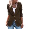 shownicer Blazer Donna Manica Lunga Giacca Moda Casual Ufficio Business Cardigan Cappotti Tinta Unita Slim Fit Cappotto Outwear A caffè S