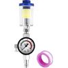 QWORK® Regolatore di Pressione dell'Aria per Pistola di verniciatura, manometro + separatore Filtro Trappola Acqua Olio + Filettatura Standard 1/4, Max 140psi
