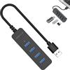 Generic Hub USB per laptop, Hub USB 3.0 a 4 porte, Sdoppiatore porta USB, Plug and Adattatore USB 3.0 a 4 porte Espansore multiporta per laptop, unità flash, stampante, PC, tastiere