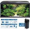 Amtra Acquario System Tank V2 - Acquario completo in vetro 85 Litri, Luce Led 11 Watt e Pompa Filtro inclusi, acqua dolce o salata, Nero, 80x32x48 CM