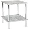 HAKU Tavolino effetto cemento cromato MDF metallo tavolino da salotto piccolo - Dimensioni: L 39 x A 45 x P 39 cm Stile: Moderno