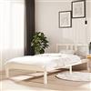 Homgoday Letto singolo in legno massiccio, letto singolo | letto matrimoniale con rete a doghe e testiera, letto per ragazzi per camera da letto, camera degli ospiti, bianco, 90 x 200 cm