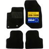 DBS - Tappetini auto - Su misura per 208/2008 - Con clip - Tappetini auto antiscivolo - 4 pezzi