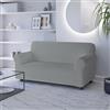 Italian Bed Linen Copridivano Leslie 2 Posti con braccioli - Fodera Sagomata Estensibile 130-180 cm in Poliestere + Elastan, Salvadivano Elasticizzato - Grigio Chiaro